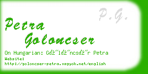 petra goloncser business card